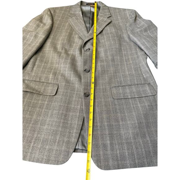 Vintage Lord & Taylor Men’s 44L Blazer – Wool Windowpane Check, Made in USA - Picture 6 of 8